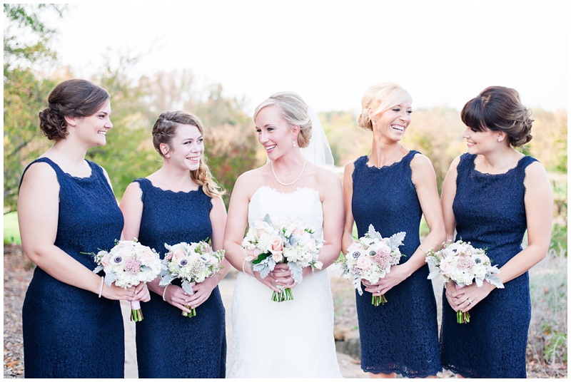 blush and navy outdoor wedding