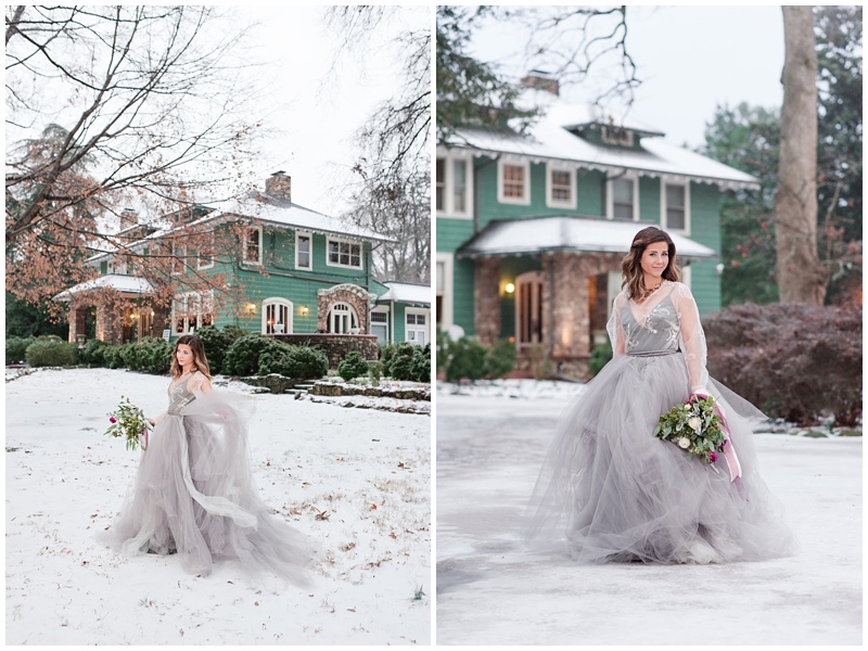 Image of winter bride at VanLandingham Estate
