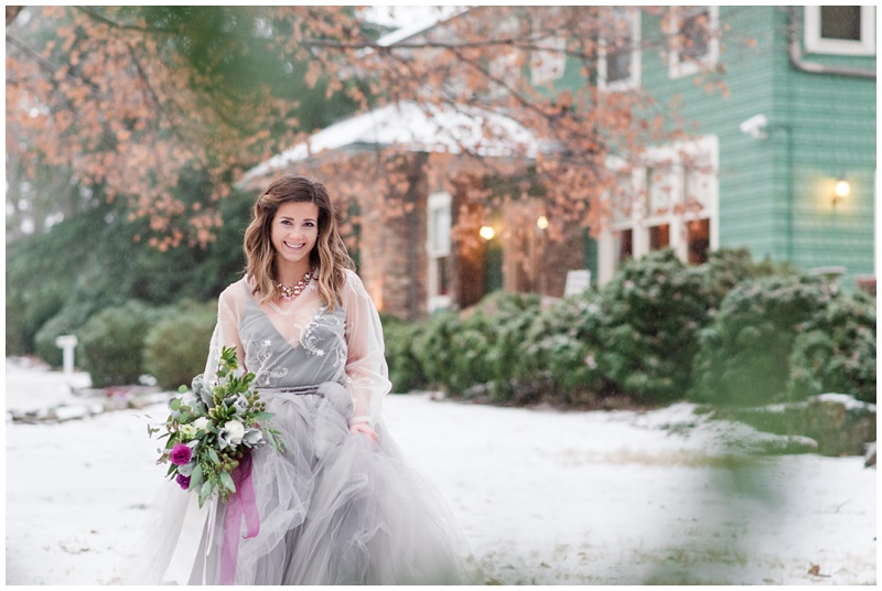 Image of winter bride by charlotte wedding photographer